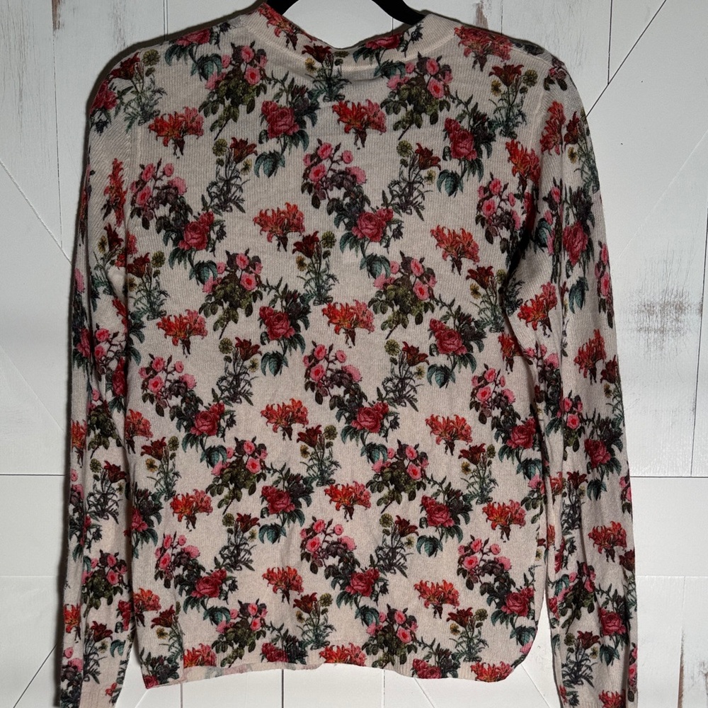 Floral Cashmere Cardigan Sweater - Picture 5 of 7